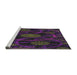 Serging Thickness of Machine Washable Transitional Purple Rug, wshpat1370