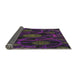 Thickness of Patterned Purple Novelty Rug, pat1370