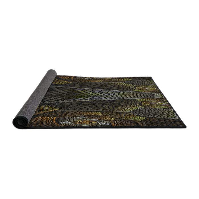 Thickness of Patterned Brown Novelty Rug, pat1371
