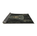 Thickness of Patterned Black Novelty Rug, pat1373