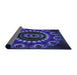 Thickness of Patterned Slate Blue Modern Rug, pat1374