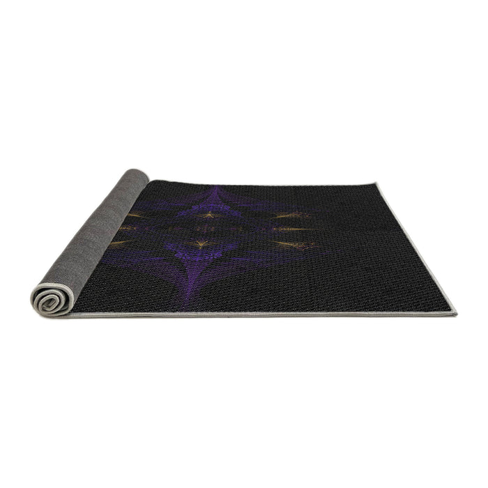 Thickness of Patterned Light Black Novelty Rug, pat1376
