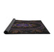 Thickness of Patterned Black Novelty Rug, pat1379