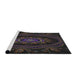 Serging Thickness of Machine Washable Transitional Black Rug, wshpat1379