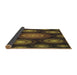 Thickness of Patterned Black Brown Novelty Rug, pat1380