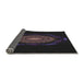 Thickness of Patterned Black Novelty Rug, pat1382