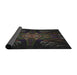 Thickness of Patterned Black Novelty Rug, pat1383