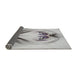 Thickness of Patterned Gray Novelty Rug, pat1386