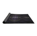 Thickness of Patterned Black Novelty Rug, pat1387