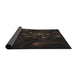 Thickness of Patterned Black Novelty Rug, pat1388