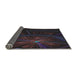 Thickness of Patterned Black Novelty Rug, pat1389