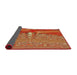 Thickness of Patterned Orange Novelty Rug, pat139