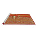 Serging Thickness of Machine Washable Transitional Orange Rug, wshpat139