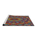 Serging Thickness of Machine Washable Transitional Brown Rug, wshpat1392