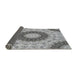 Thickness of Patterned Ash Gray Novelty Rug, pat1394