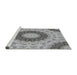 Serging Thickness of Machine Washable Transitional Ash Gray Rug, wshpat1394