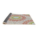 Thickness of Patterned Orange Salmon Pink Novelty Rug, pat1395