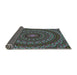 Thickness of Patterned Charcoal Black Novelty Rug, pat1396