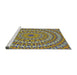 Serging Thickness of Machine Washable Transitional Metallic Gold Rug, wshpat1398