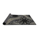 Thickness of Patterned Charcoal Black Novelty Rug, pat1399