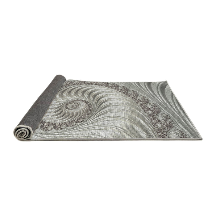 Thickness of Patterned Gray Novelty Rug, pat1401