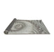 Thickness of Patterned Gray Novelty Rug, pat1401