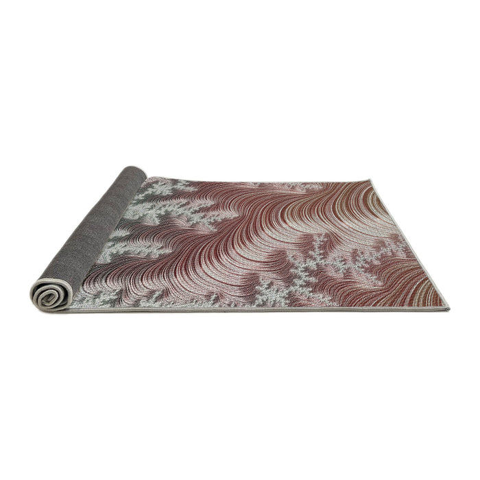 Thickness of Patterned Reddish Brown Novelty Rug, pat1403