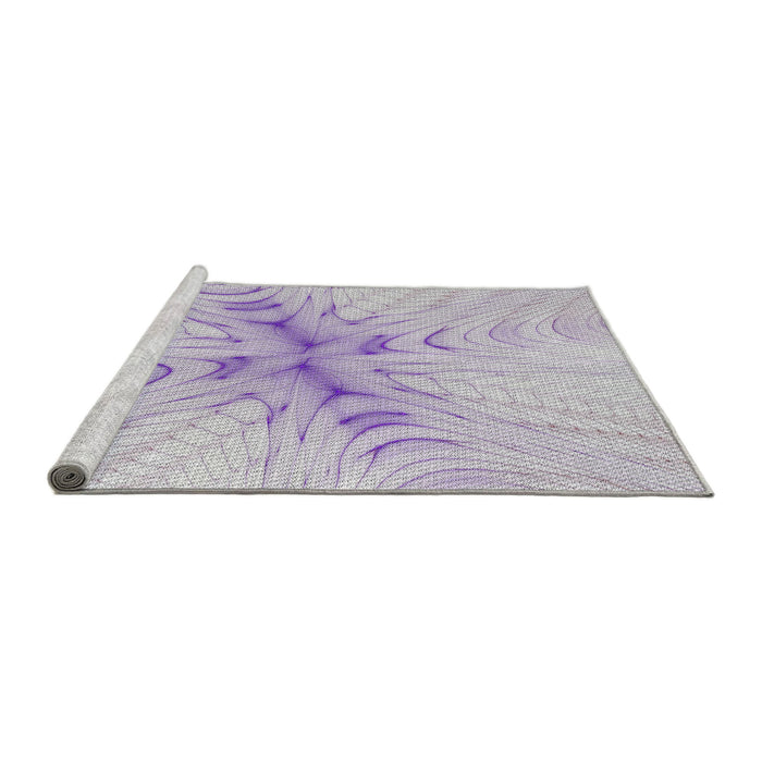 Serging Thickness of Machine Washable Transitional Lavender Purple Rug, wshpat1408