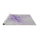 Serging Thickness of Machine Washable Transitional Lavender Purple Rug, wshpat1408