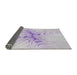 Thickness of Patterned Lavender Purple Novelty Rug, pat1408