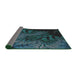 Thickness of Patterned Deep-Sea Green Novelty Rug, pat1409