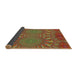 Thickness of Patterned Copper Green Modern Rug, pat141