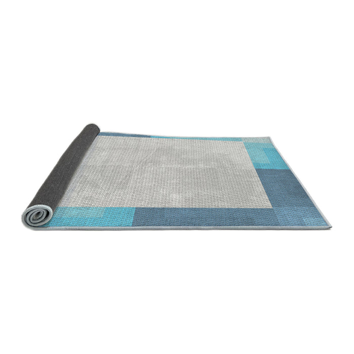 Thickness of Patterned Blue Novelty Rug, pat1412