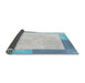 Thickness of Patterned Blue Novelty Rug, pat1412