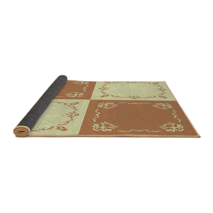 Thickness of Patterned Harvest Gold Novelty Rug, pat1413