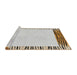 Serging Thickness of Machine Washable Transitional Brown Rug, wshpat1415