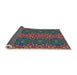 Thickness of Patterned Khaki Green Novelty Rug, pat1429