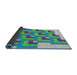 Thickness of Patterned Steel Blue Novelty Rug, pat1434