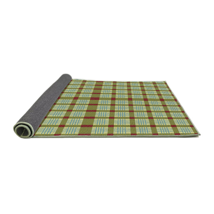 Thickness of Patterned Green Novelty Rug, pat1436