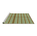 Serging Thickness of Machine Washable Transitional Green Rug, wshpat1436