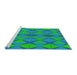 Serging Thickness of Machine Washable Transitional Spring Green Rug, wshpat1439