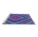 Serging Thickness of Machine Washable Transitional Bright Purple Rug, wshpat1444