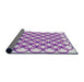 Thickness of Patterned Dark Orchid Purple Novelty Rug, pat1446