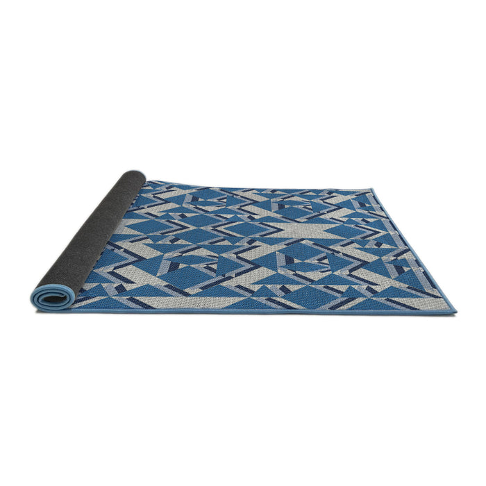 Thickness of Patterned Jeans Blue Novelty Rug, pat1449