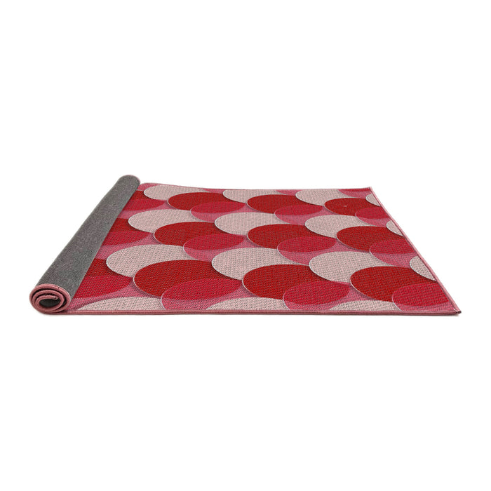 Thickness of Patterned Light Coral Pink Novelty Rug, pat1450