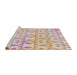 Serging Thickness of Machine Washable Transitional Copper Red Pink Rug, wshpat1452