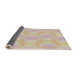 Thickness of Patterned Vanilla Gold Novelty Rug, pat1454