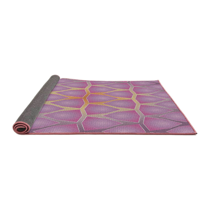 Thickness of Patterned Plum Purple Novelty Rug, pat1456