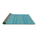 Thickness of Patterned Light Sea Green Novelty Rug, pat1457