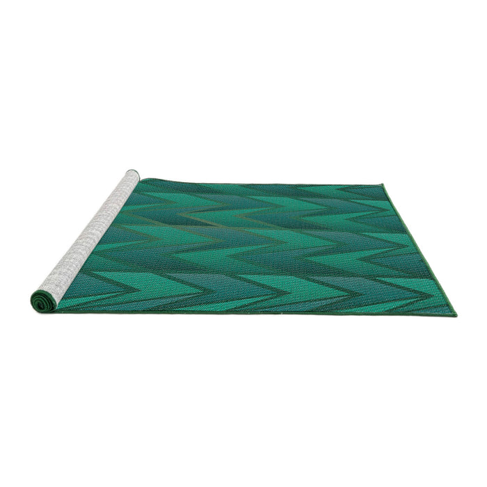Serging Thickness of Machine Washable Transitional Light Sea Green Rug, wshpat1458